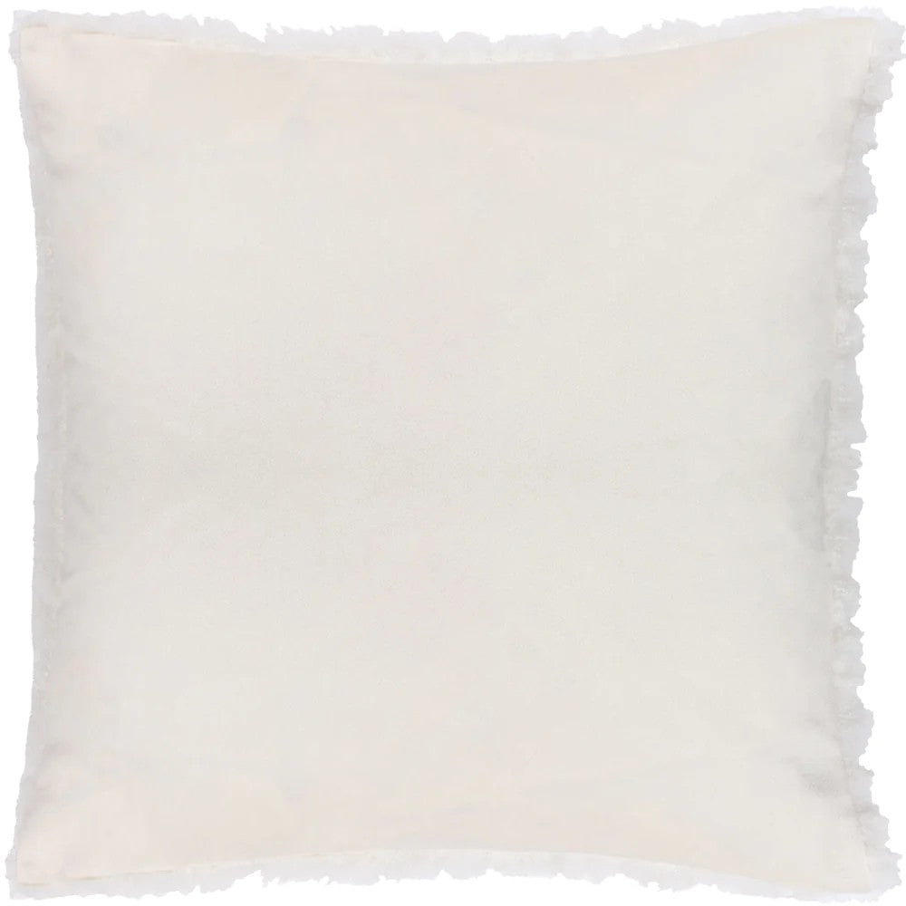 Dreamy Cream - Back - Heya Home Faux Fur Fluff Ball Cushion Cover