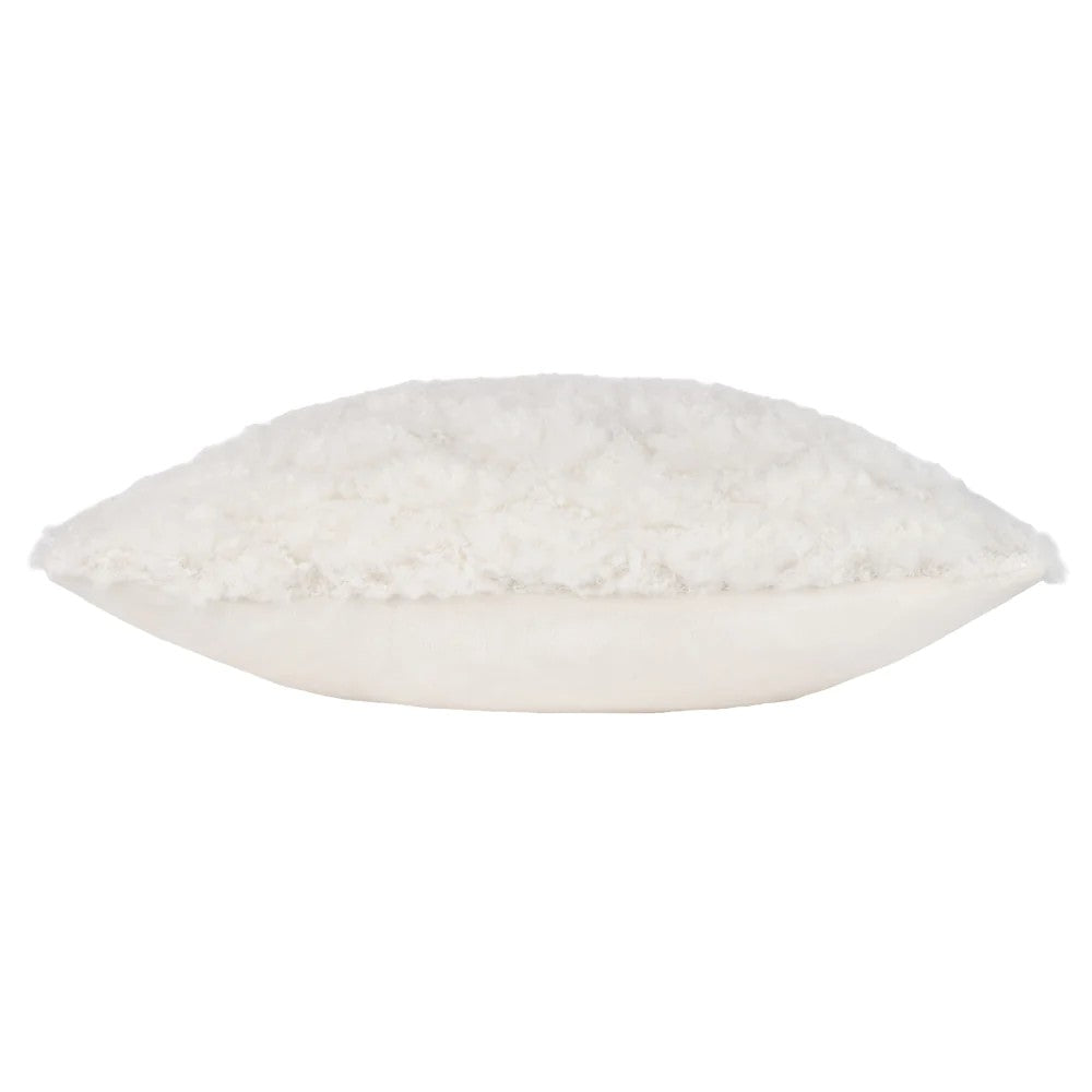 Dreamy Cream - Side - Heya Home Faux Fur Fluff Ball Cushion Cover