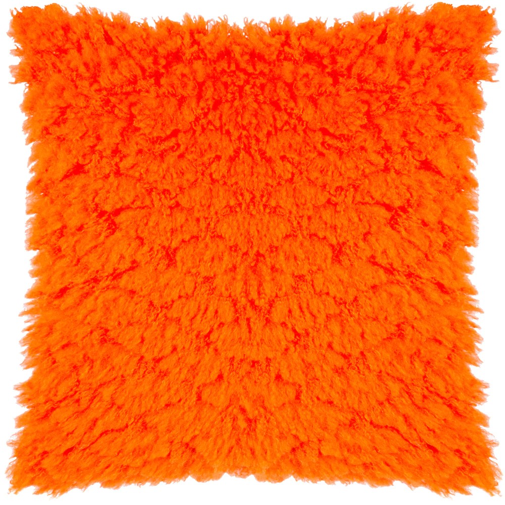 Orange Fever - Front - Heya Home Faux Fur Fluff Ball Cushion Cover