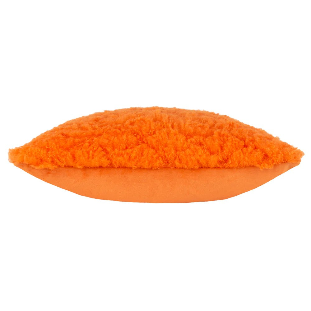 Orange Fever - Side - Heya Home Faux Fur Fluff Ball Cushion Cover