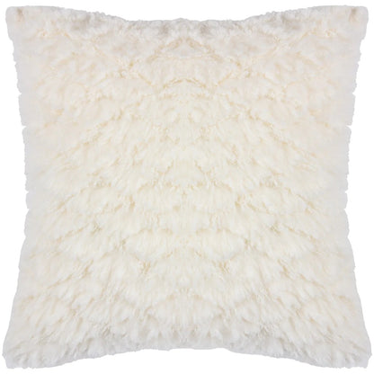 Dreamy Cream - Front - Heya Home Faux Fur Fluff Ball Cushion Cover