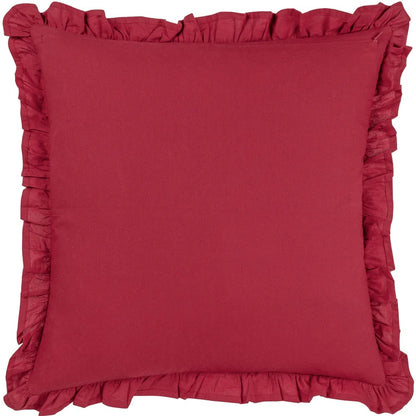 Redcurrant - Back - Paoletti Montrose Pleated Floral Cushion Cover