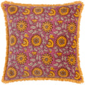 Plum - Front - Paoletti Clarendon Velvet Floral Cushion Cover