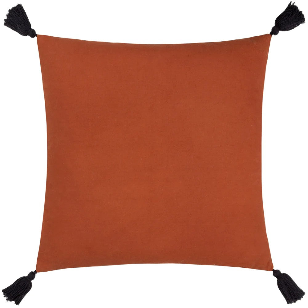 Brick-Black - Back - Furn Aquene Tassel Tufted Cushion Cover