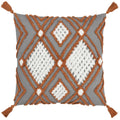 Charcoal-Brick - Front - Furn Aquene Tassel Tufted Cushion Cover