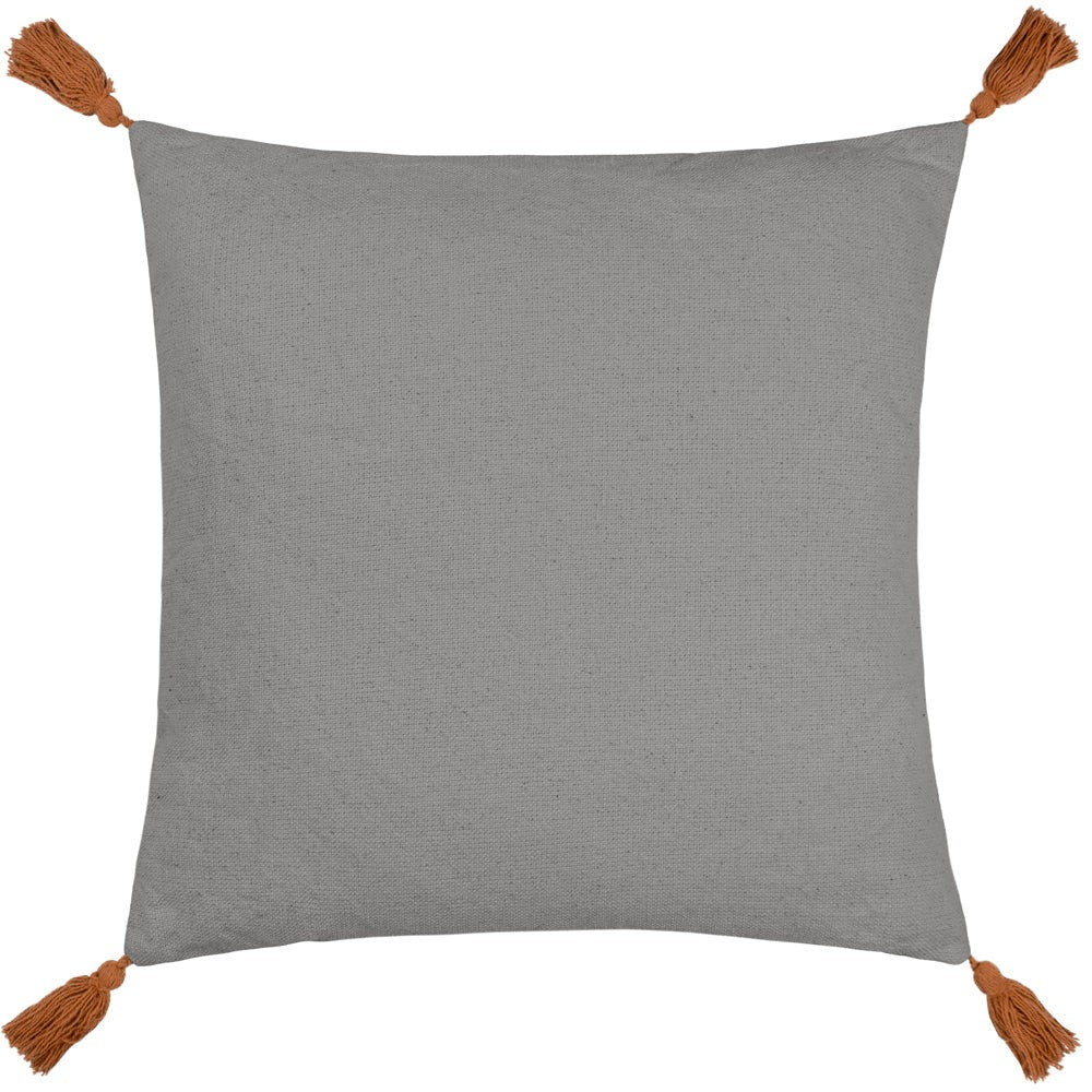 Charcoal-Brick - Back - Furn Aquene Tassel Tufted Cushion Cover
