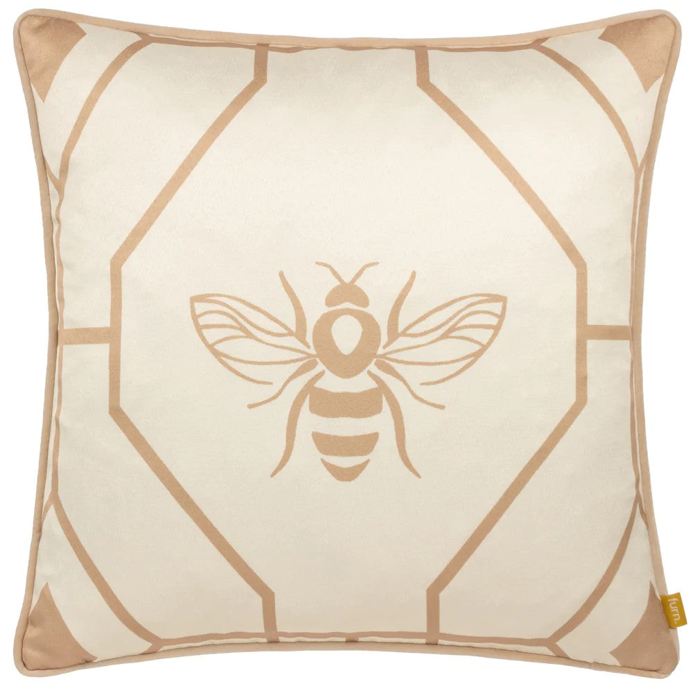 Champagne - Front - Furn Bee Deco Geometric Cushion Cover
