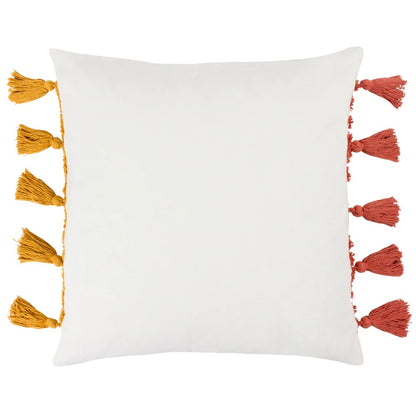 Brick-Ochre - Back - Heya Home Archow Tassel Tufted Cushion Cover