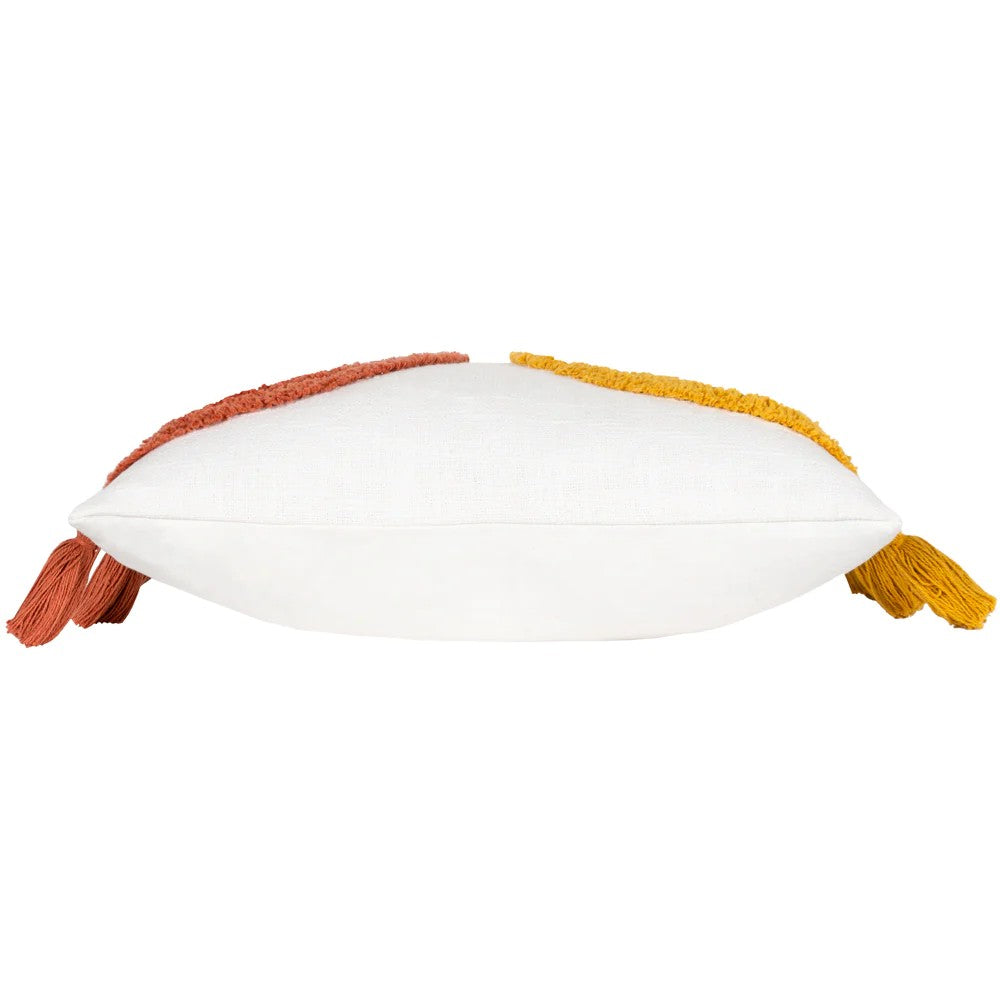 Brick-Ochre - Side - Heya Home Archow Tassel Tufted Cushion Cover