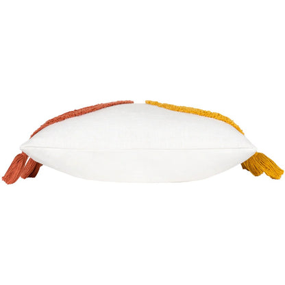 Brick-Ochre - Side - Heya Home Archow Tassel Tufted Cushion Cover