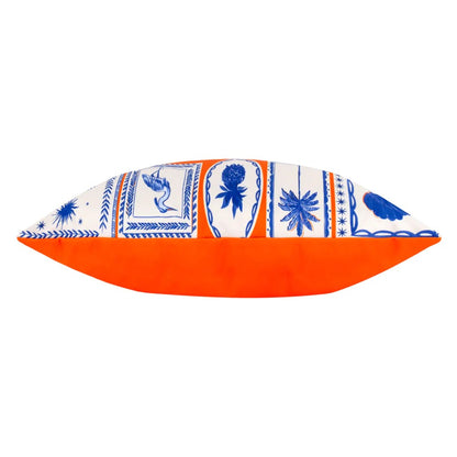 Coral-Blue - Side - Furn Frieze Abstract Outdoor Cushion Cover