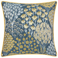 Blue-Saffron - Front - Wylder Ophelia Jacquard Floral Cushion Cover