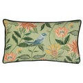Sage - Front - Evans Lichfield Chatsworth Aviary Velvet Piped Cushion Cover
