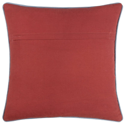 Multicoloured - Back - Wylder Mariella Velvet Piped Cushion Cover