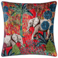 Multicoloured - Front - Wylder Mariella Velvet Piped Cushion Cover