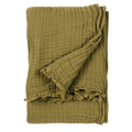 Khaki Green - Front - Yard Lark Muslin Crinkled Throw