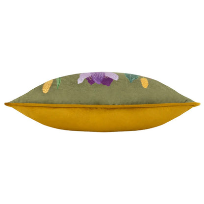 Olive - Side - Wylder House Of Bloom Celandine Piped Cushion Cover