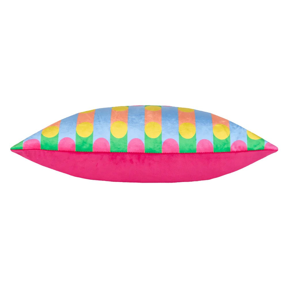 Multicoloured - Side - Heya Home Bon Bon Velvet Cushion Cover