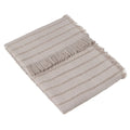 Greige - Front - Furn Hazie Woven Linear Fringe Throw