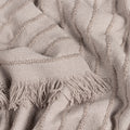 Greige - Back - Furn Hazie Woven Linear Fringe Throw