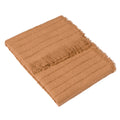 Cinnamon - Front - Furn Hazie Woven Linear Fringe Throw
