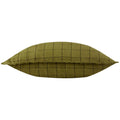 Olive - Back - Yard Oxford Trim Linen Grid Cushion Cover