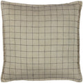 Stone - Front - Yard Oxford Trim Linen Grid Cushion Cover