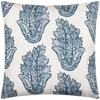 Navy - Back - Paoletti Kalindi Paisley Outdoor Cushion Cover