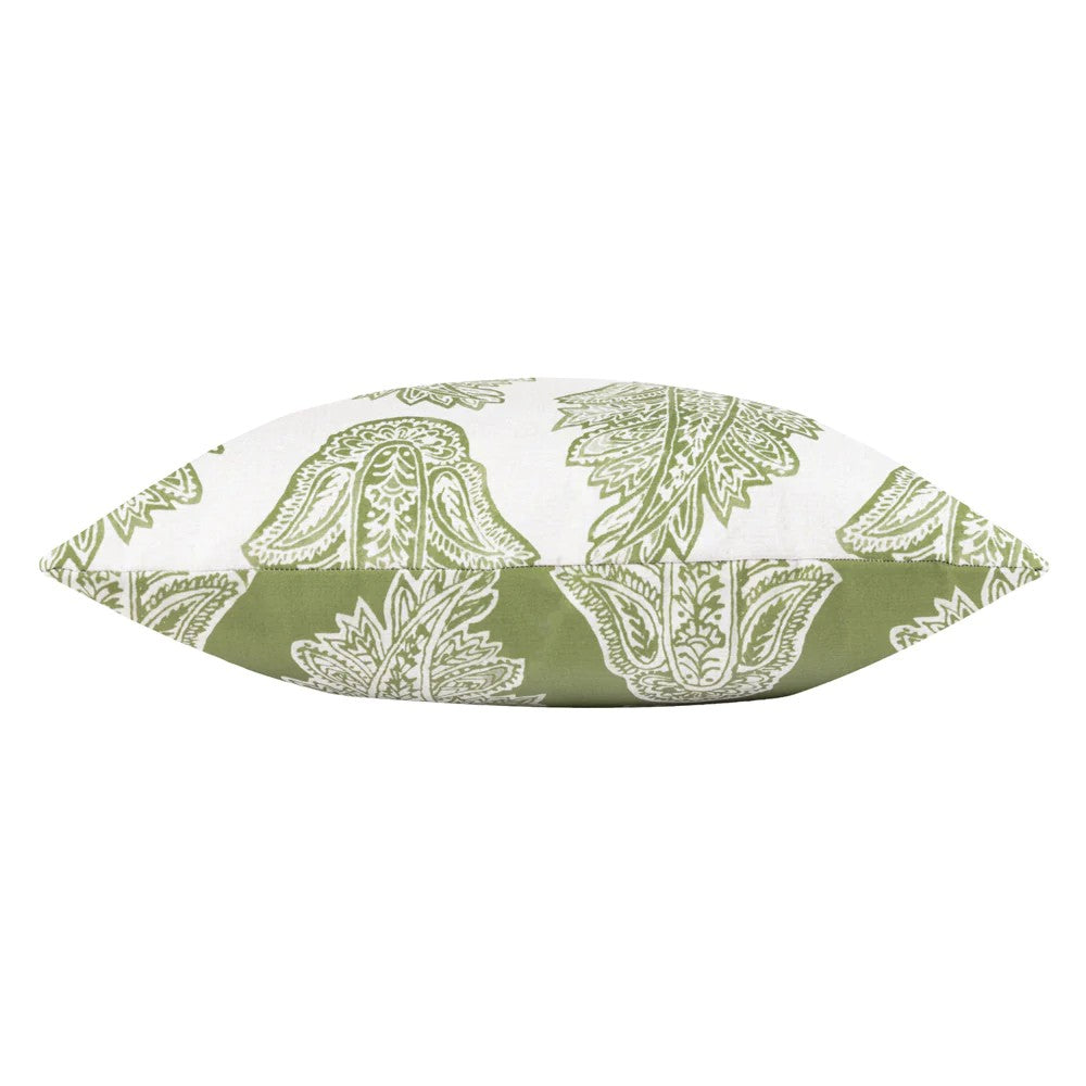 Olive - Side - Paoletti Kalindi Paisley Outdoor Cushion Cover