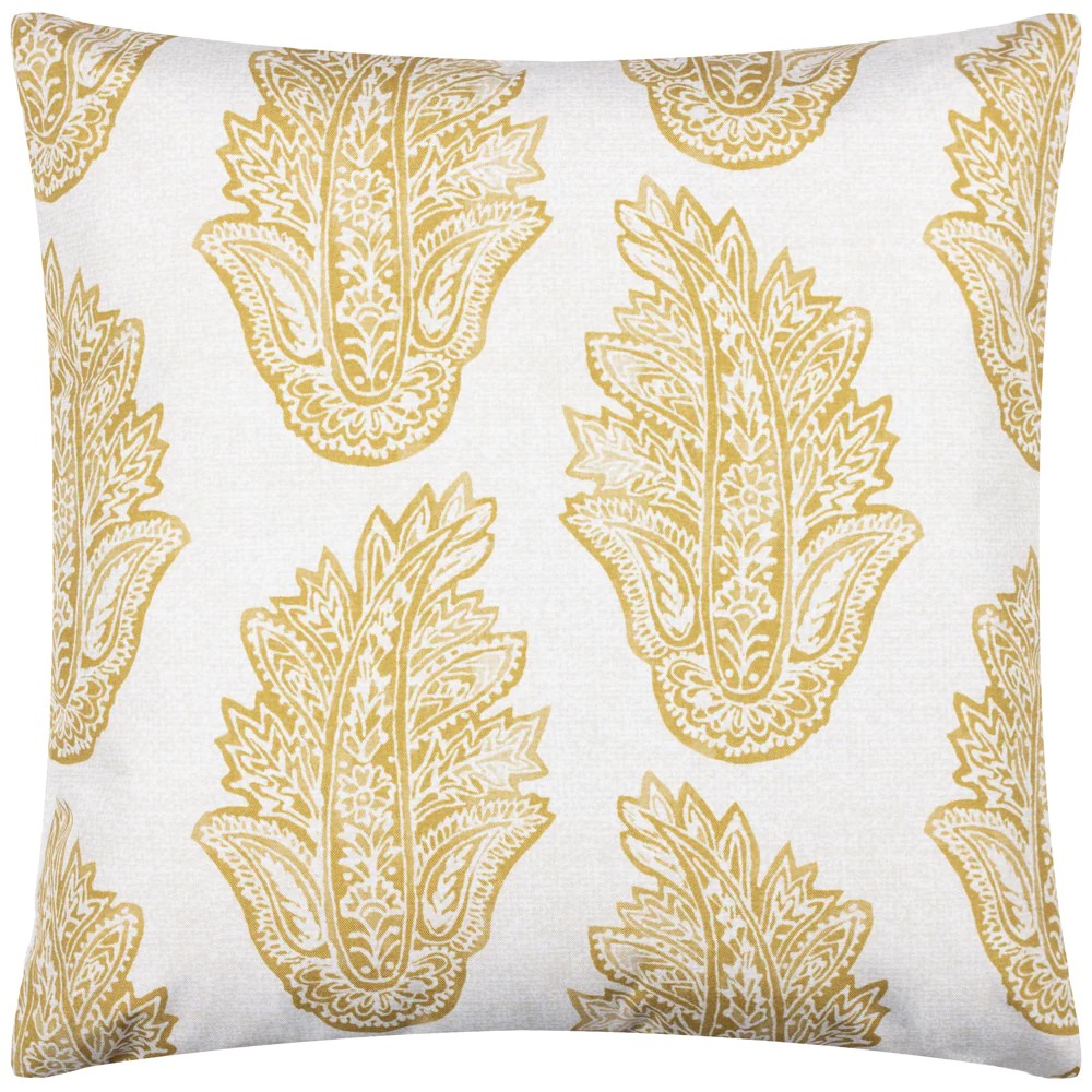 Saffron - Back - Paoletti Kalindi Paisley Outdoor Cushion Cover