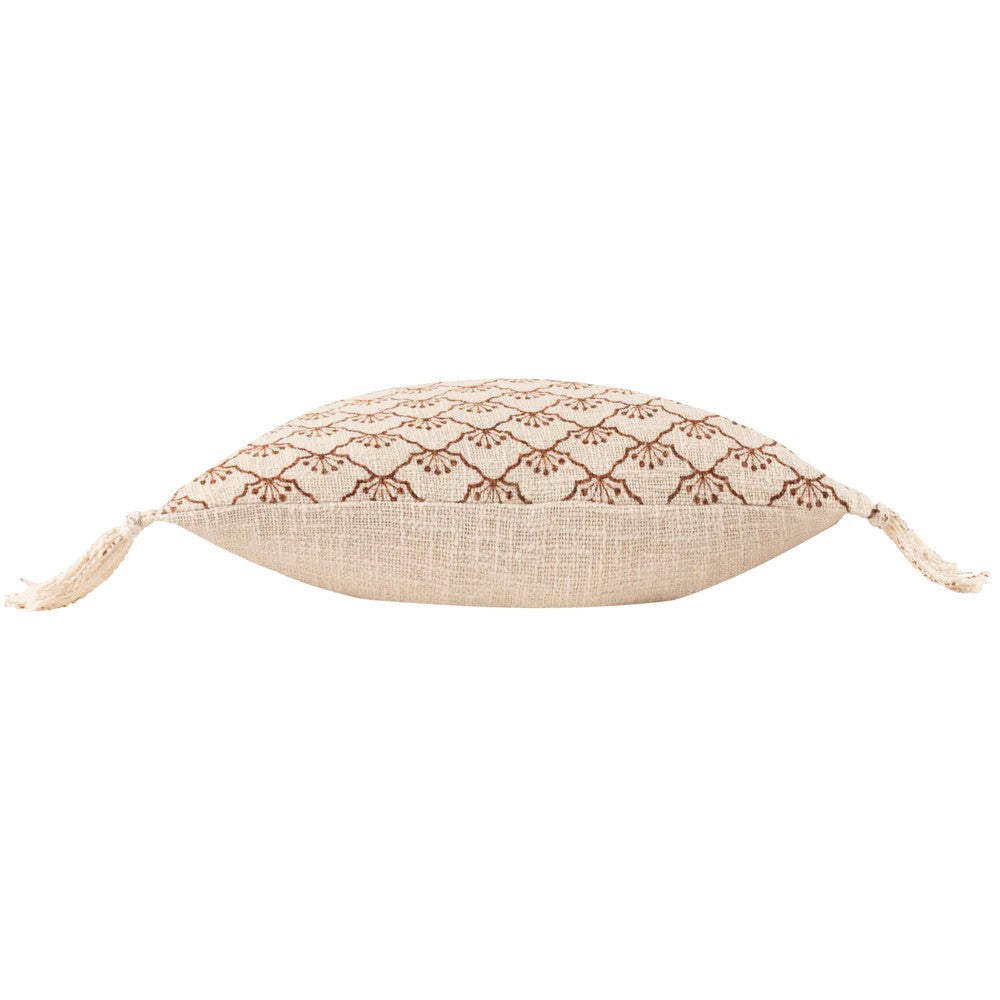 Pecan - Side - Yard Saku Fringed Blossom Cushion Cover
