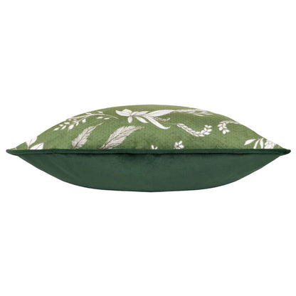 Green - Side - Furn Buckthorn Piped Velvet Bear Cushion Cover