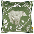 Green - Front - Furn Buckthorn Piped Velvet Bear Cushion Cover