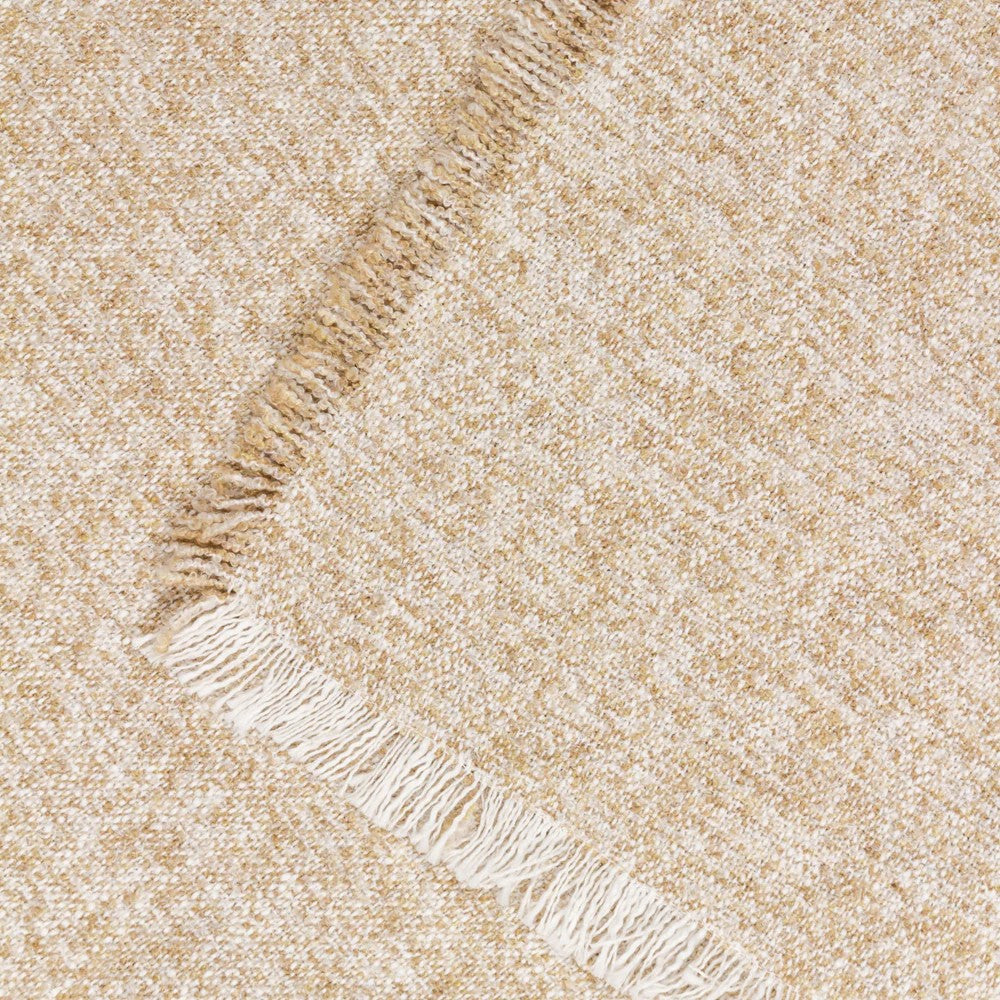 Natural - Back - Yard Doze Woven Fringed Throw