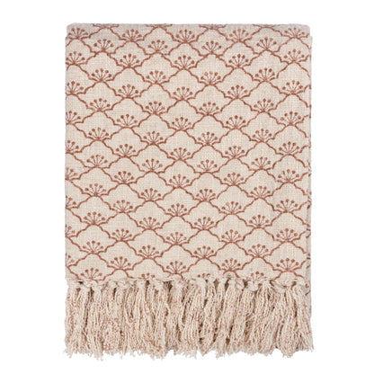 Kilm Red - Front - Yard Saku Blossom Fringed Throw