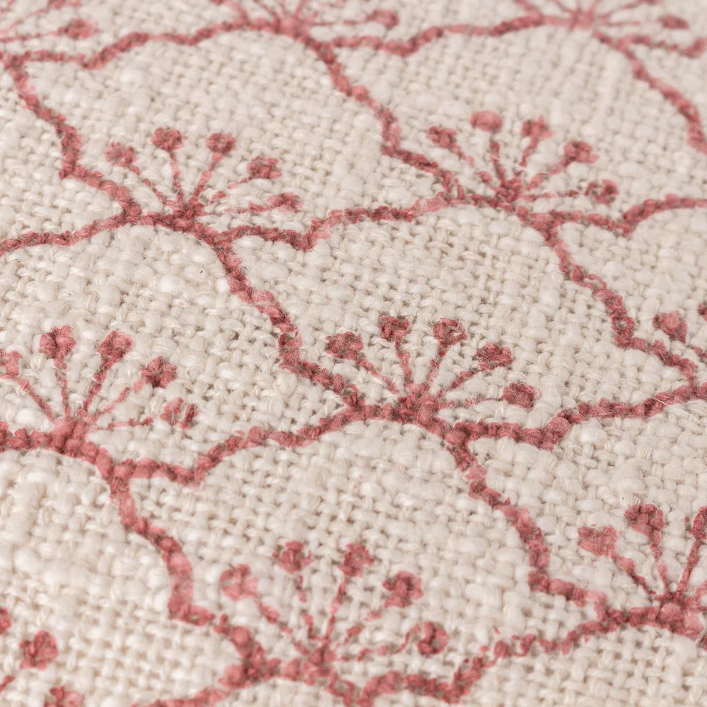 Kilm Red - Back - Yard Saku Blossom Fringed Throw