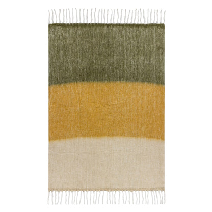 Natural-Moss - Front - Yard Rawton Herringbone Ombre Throw