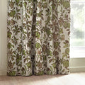 Green - Side - Wylder Jacquard Pomegranate Floral Pencil Pleat Curtains