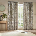 Natural - Front - Wylder Jacquard Pomegranate Floral Pencil Pleat Curtains