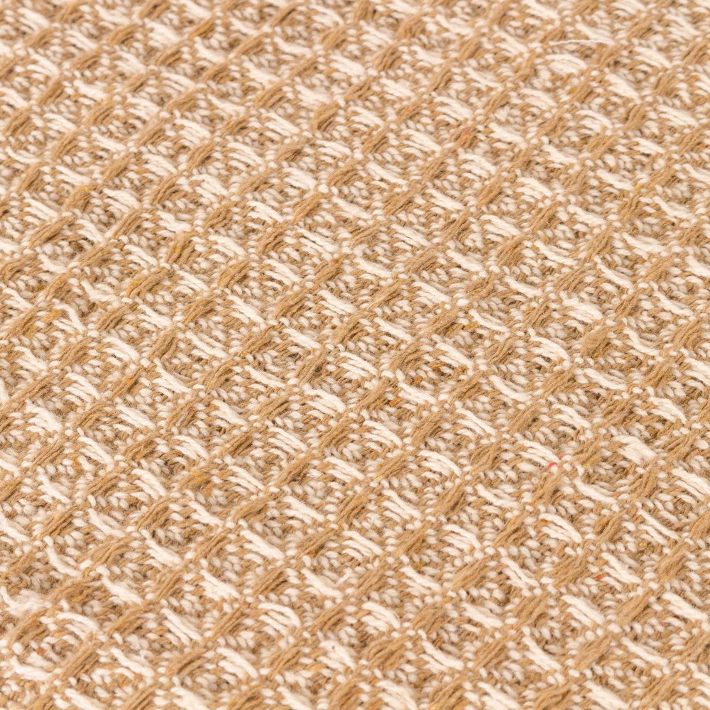 Honey - Back - Yard Lorne Waffle Fringed Throw