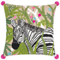 Multicoloured - Front - Wylder Embroidered Zebra Cushion Cover
