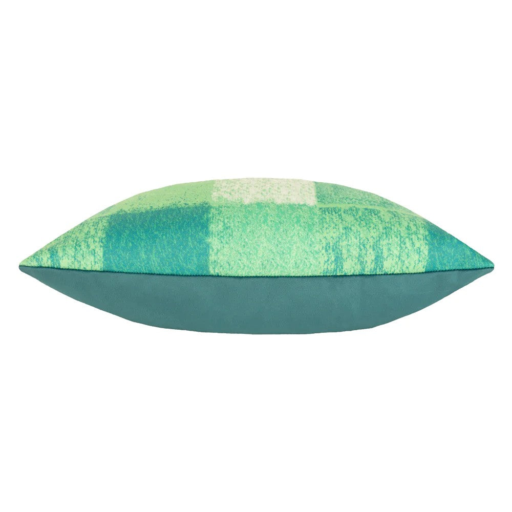 Green - Side - Evans Lichfield Checked Outdoor Cushion Cover
