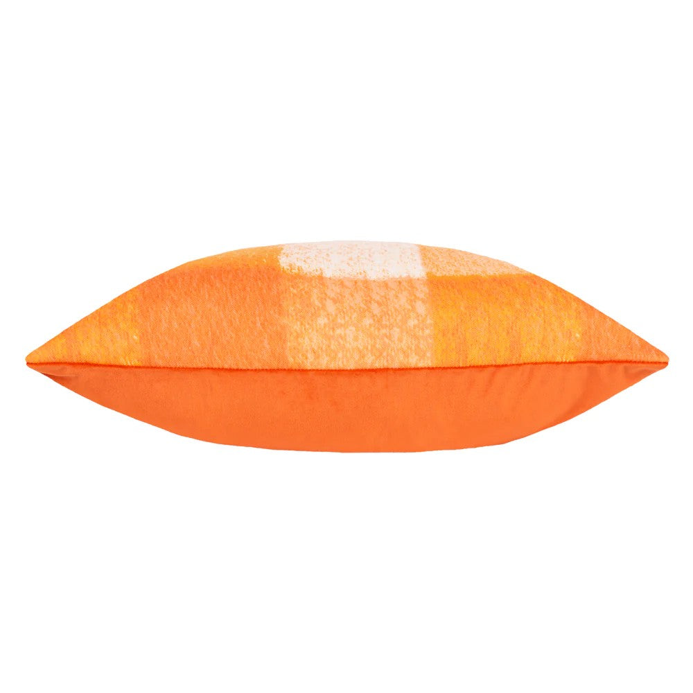 Orange - Side - Evans Lichfield Checked Outdoor Cushion Cover