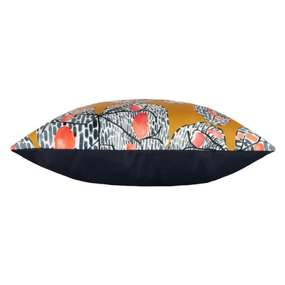 Saffron - Side - Wylder Ebon Wilds Mahari Outdoor Cushion Cover