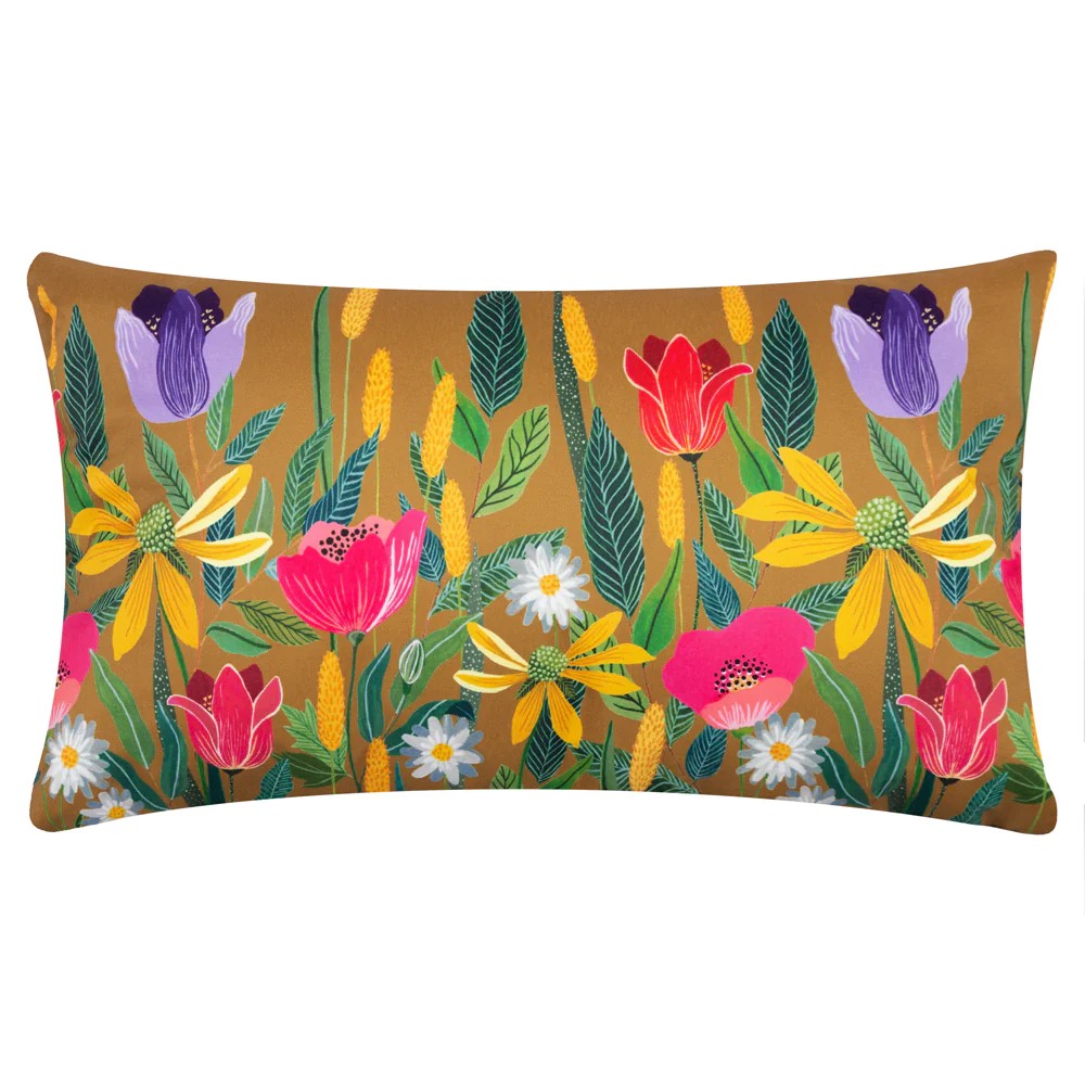 Saffron - Front - Wylder House Of Bloom Celandine Rectangular Outdoor Cushion Cover
