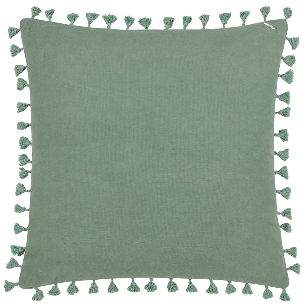 Rust - Back - Paoletti Salisa Cotton Velvet Floral Cushion Cover