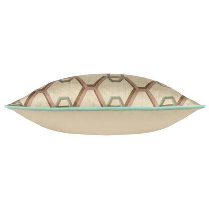 Ivory - Side - Paoletti Carnaby Satin Chain Geometric Cushion Cover