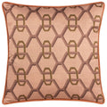 Pink - Front - Paoletti Carnaby Satin Chain Geometric Cushion Cover
