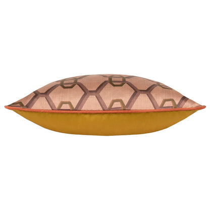 Pink - Side - Paoletti Carnaby Satin Chain Geometric Cushion Cover