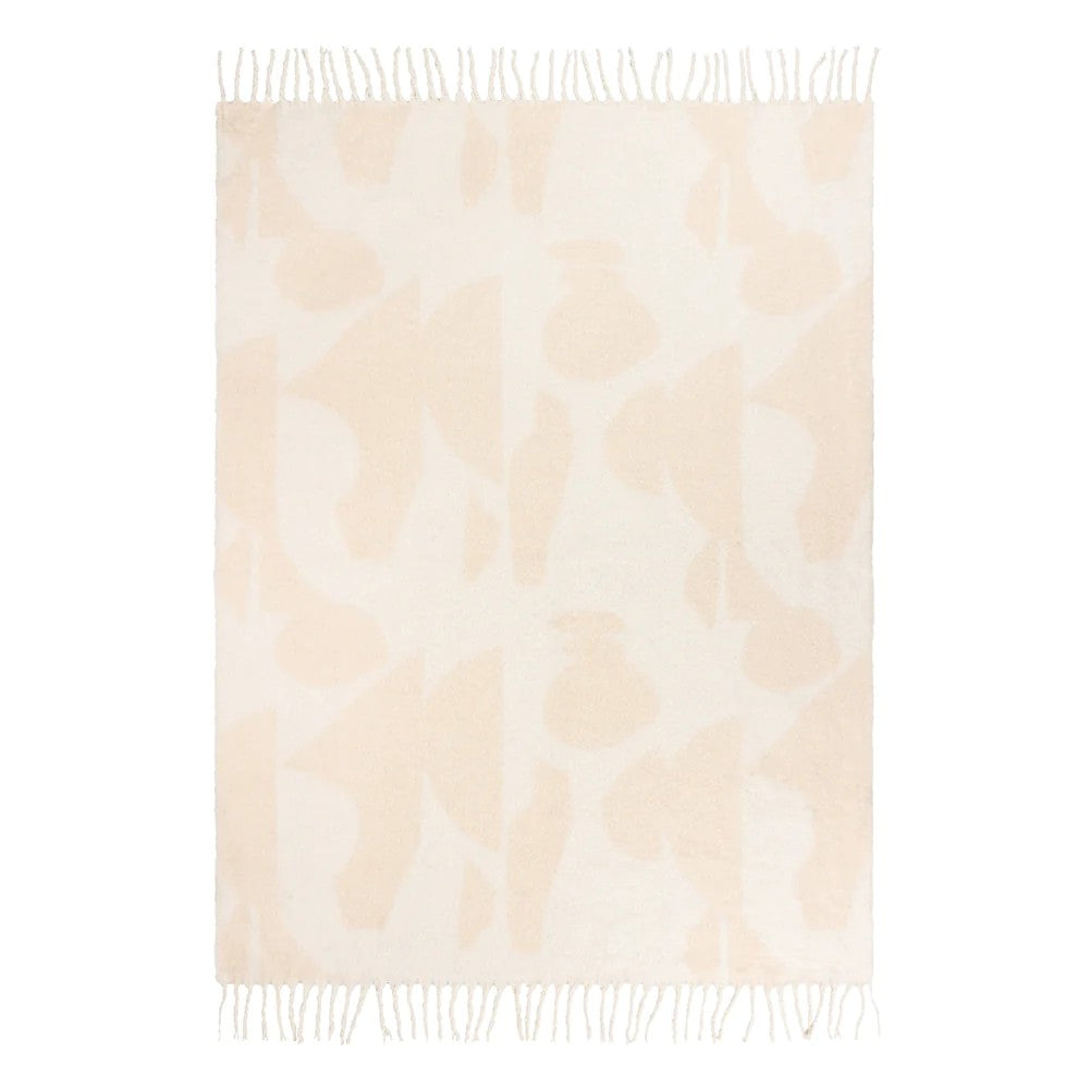 Marshmallow - Back - Hoem Meta Jacquard Tassel Throw